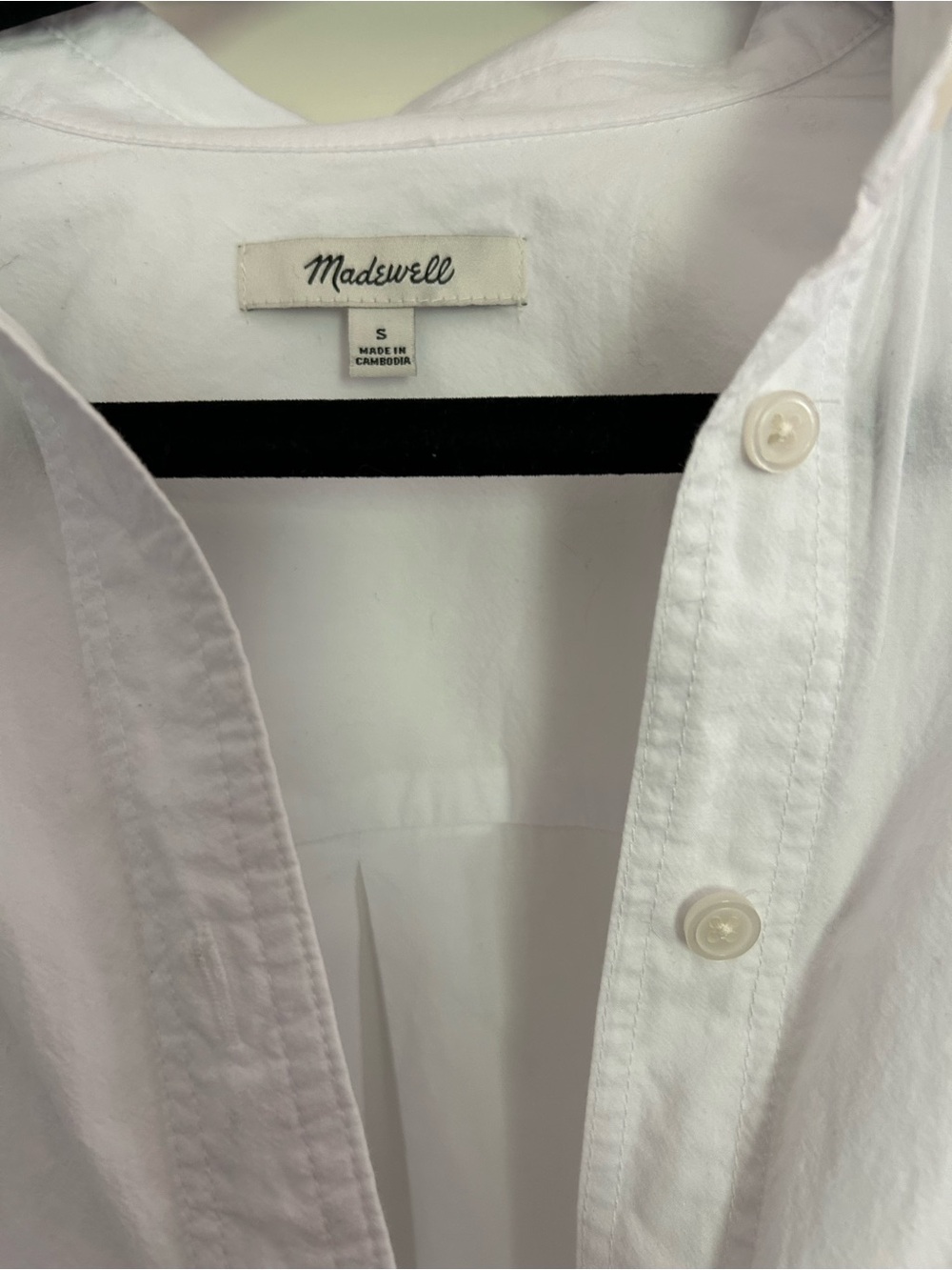 Madewell White Short-Sleeve Cotton Button-Down Shirt - Picture 2 of 3